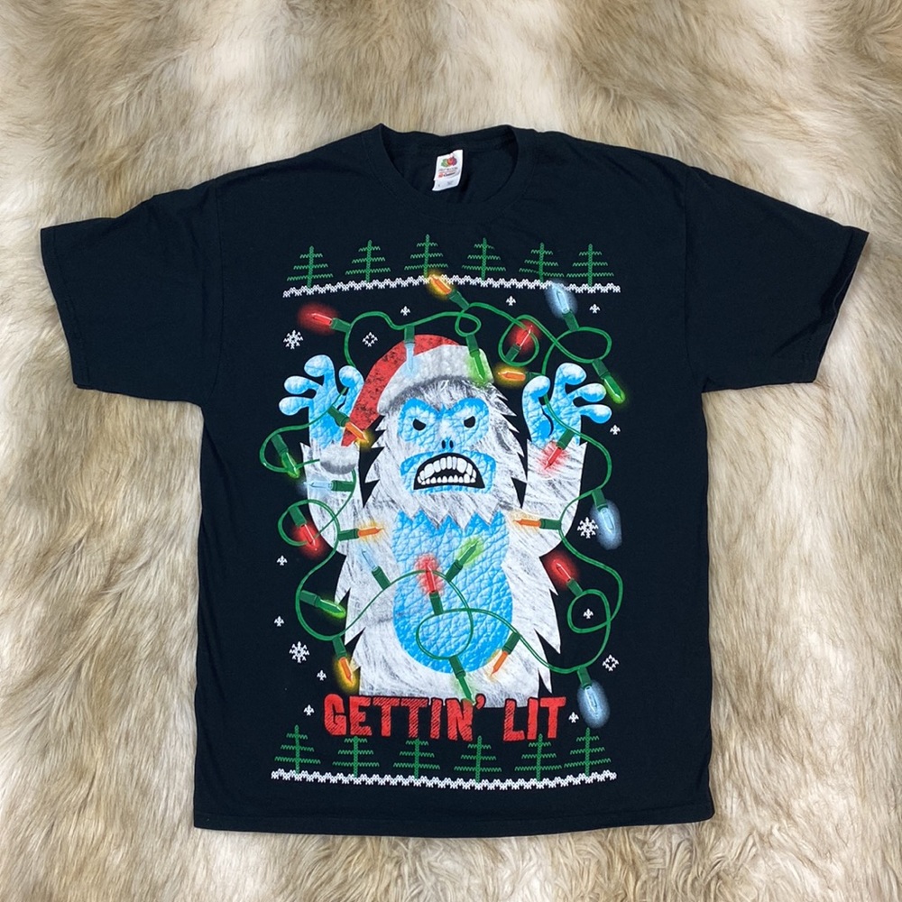 Abominable Snowman ‘Gettin’ Lit’ Short Sleeve T-Shirt, Large